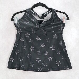 Converse‎ One Star Black Star Halter Tie Beach Boho Fun Swim Tankini Top S Small